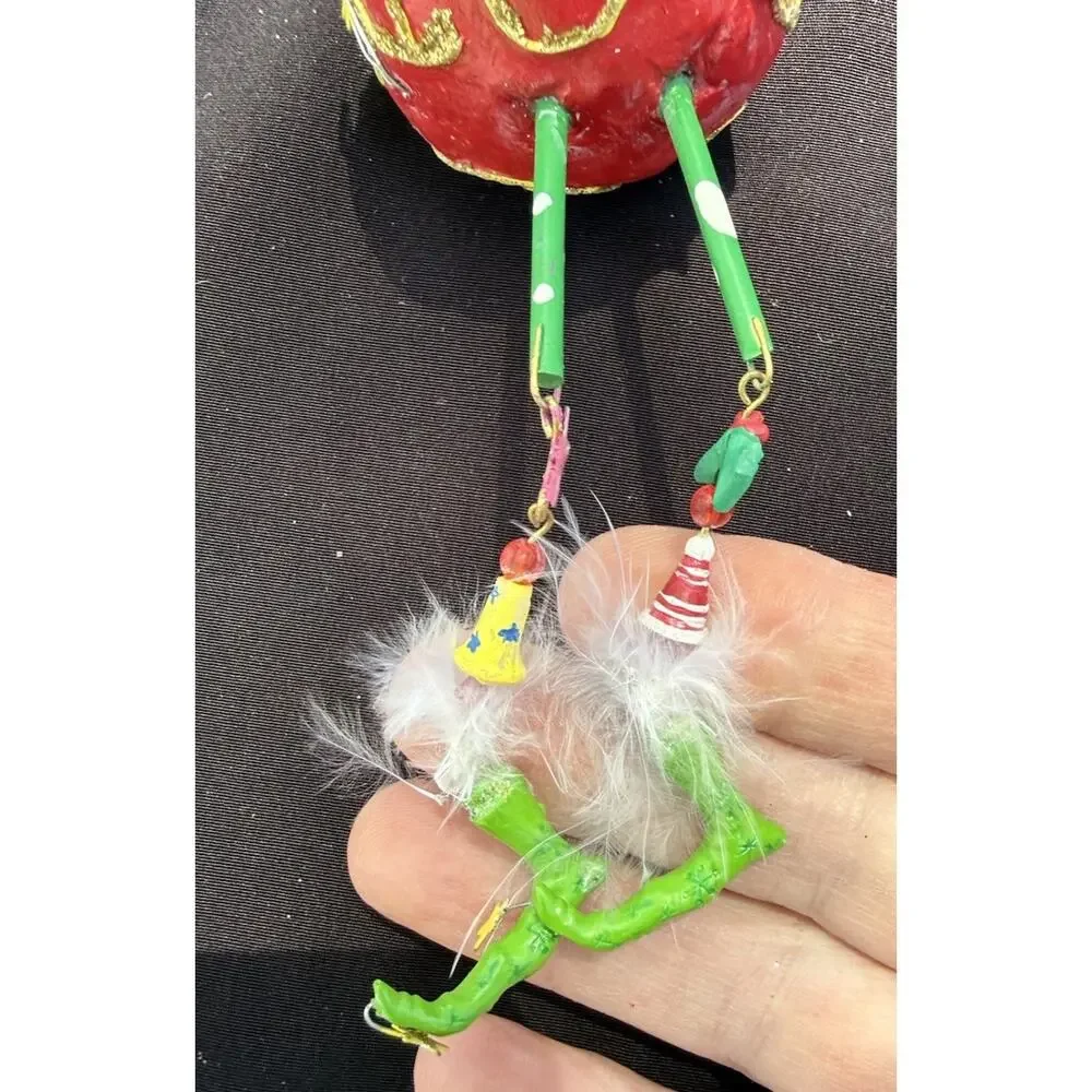 Vintage Katherines Collection Dangle Leg Joy Bear Christmas Ornament Rare! -K2